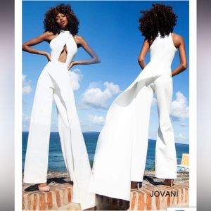 Jovani 02954 BLACK Straight Leg Contemporary Jumpsuit NEW